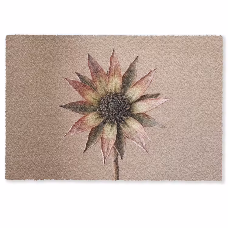 Droogbloem - Protea - Vintage - Beige - Rustiek Deurmat klein -zkaufland3d