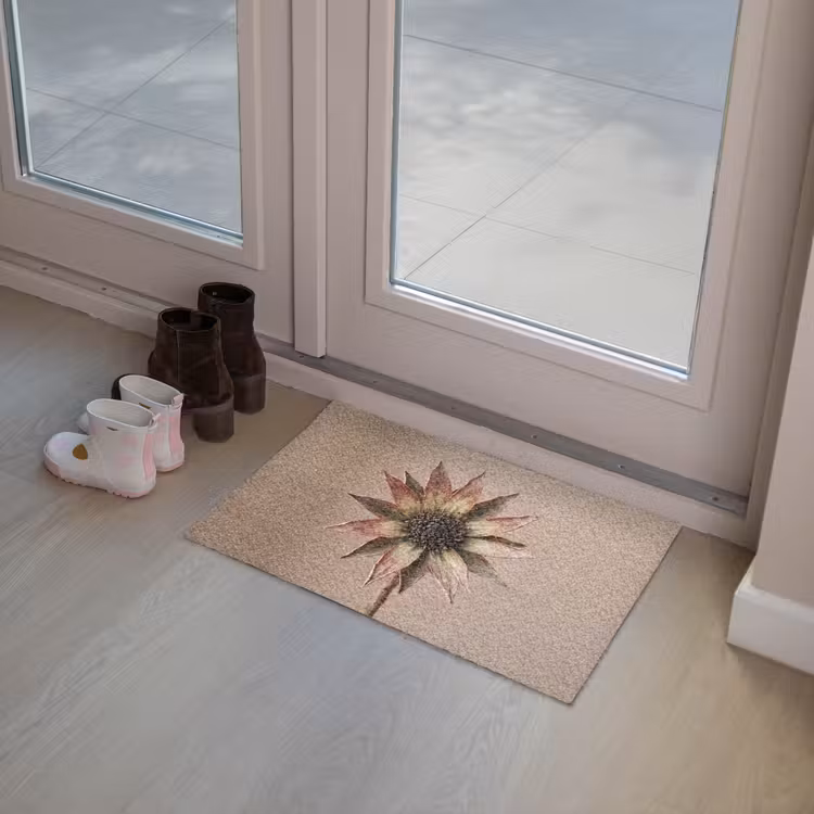 Droogbloem - Protea - Vintage - Beige - Rustiek Deurmat klein -sfeer3