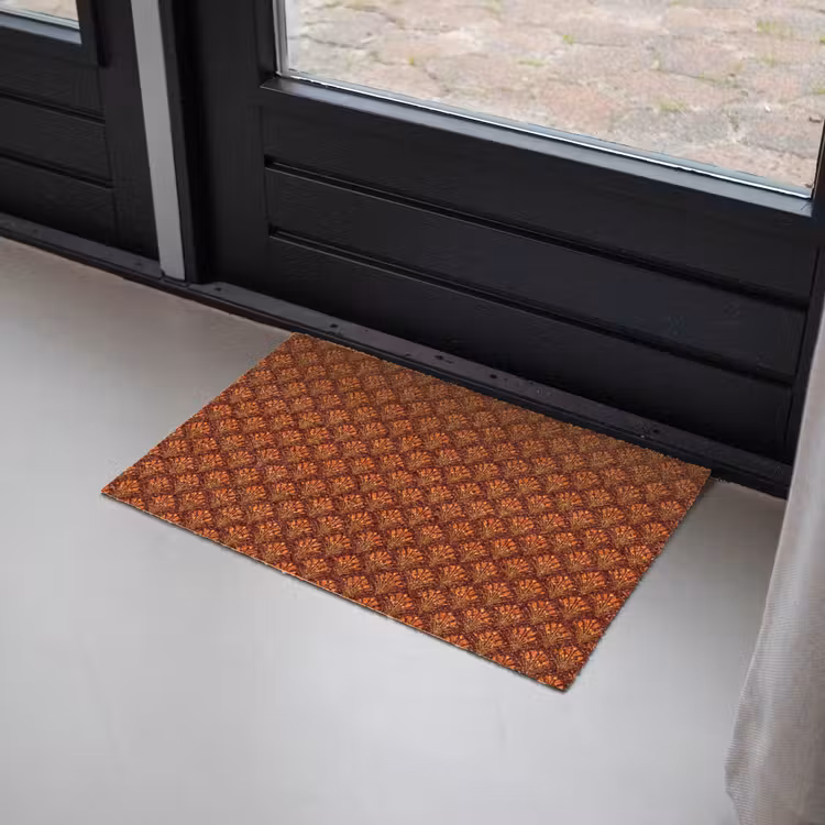 Waaiers - Art Deco - Botanisch - Roestbruin - Oranje Deurmat klein 898 -sfeer2