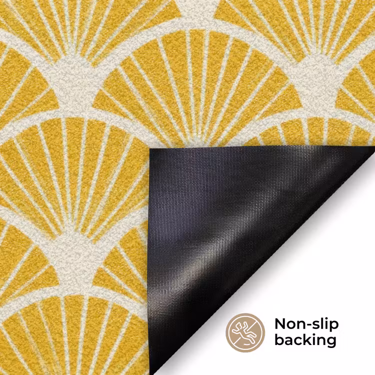 Waaiers - Art Deco - Retro - Okergeel Deurmat klein 898 -antislip_EN