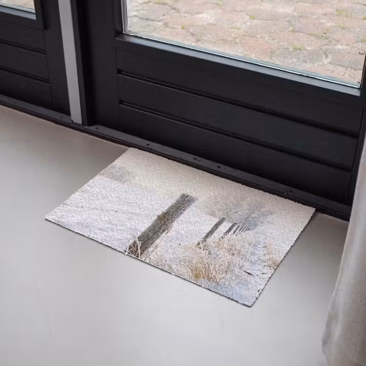 Hek - Sneeuw - Mist - Platteland - Nostalgisch Deurmat klein -sfeer2