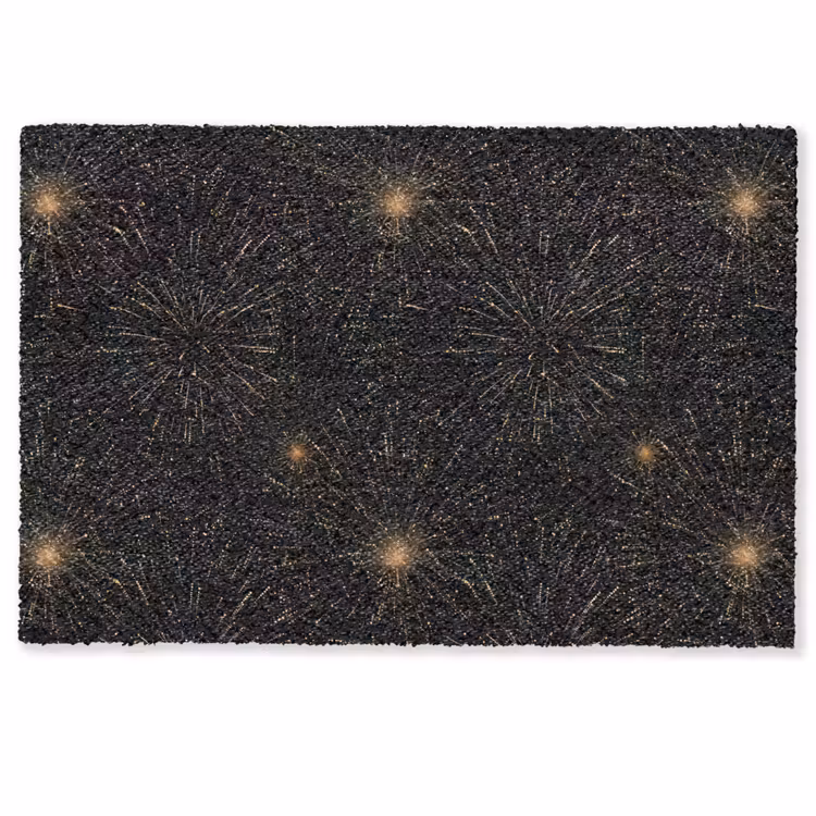 Vuurwerk - Patroon - Feestelijk - Goud - Zwart Deurmat klein 898 -zkaufland3d