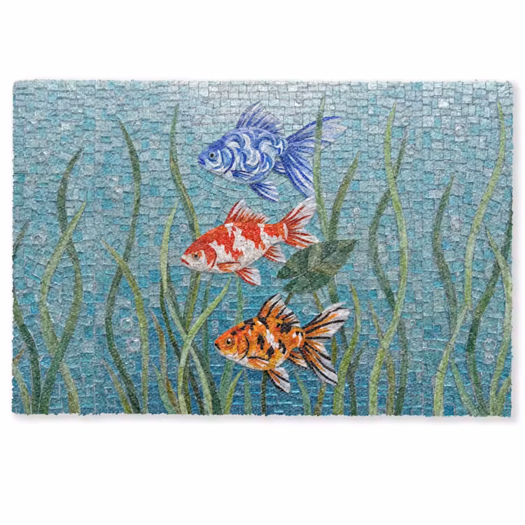 Vis - Mozaïek - Onderwater - Kleurrijk - Dieren Deurmat klein -zkaufland3d