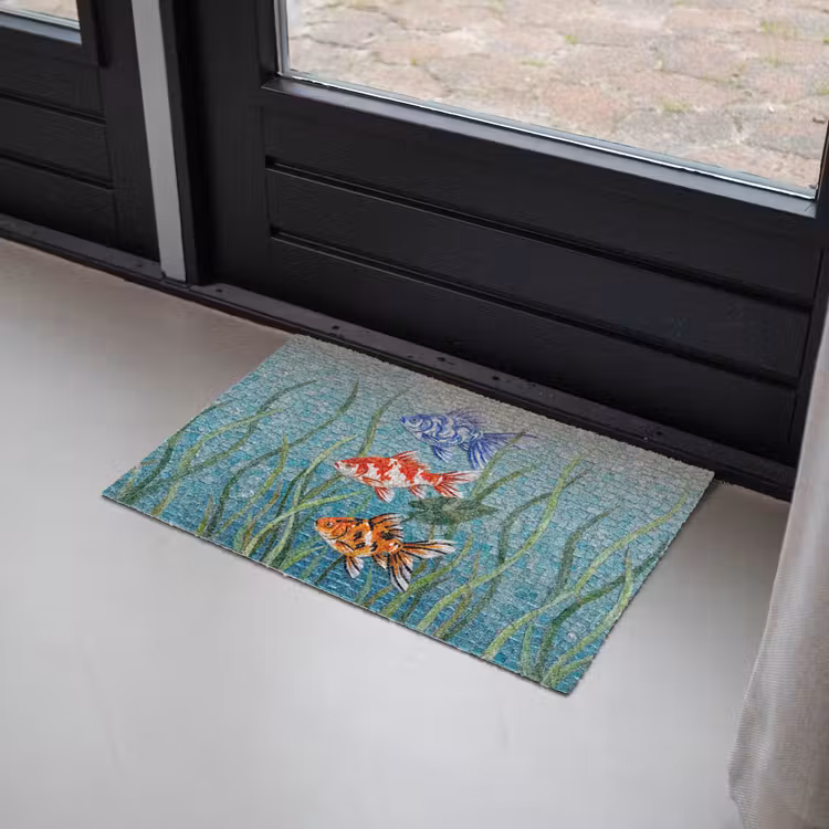 Vis - Mozaïek - Onderwater - Kleurrijk - Dieren Deurmat klein -sfeer2