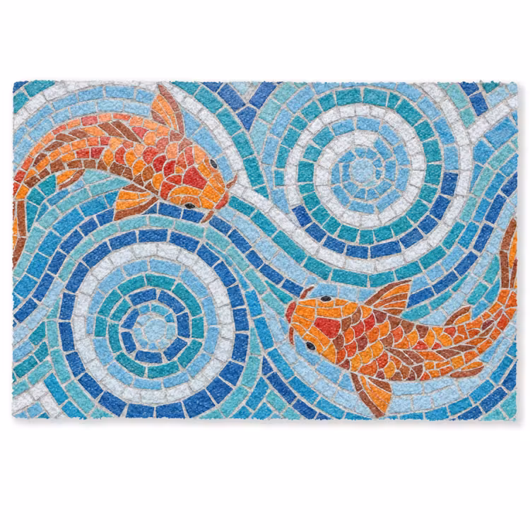 Vis - Mozaïek - Water - Decoratief - Blauw Deurmat klein -zkaufland3d