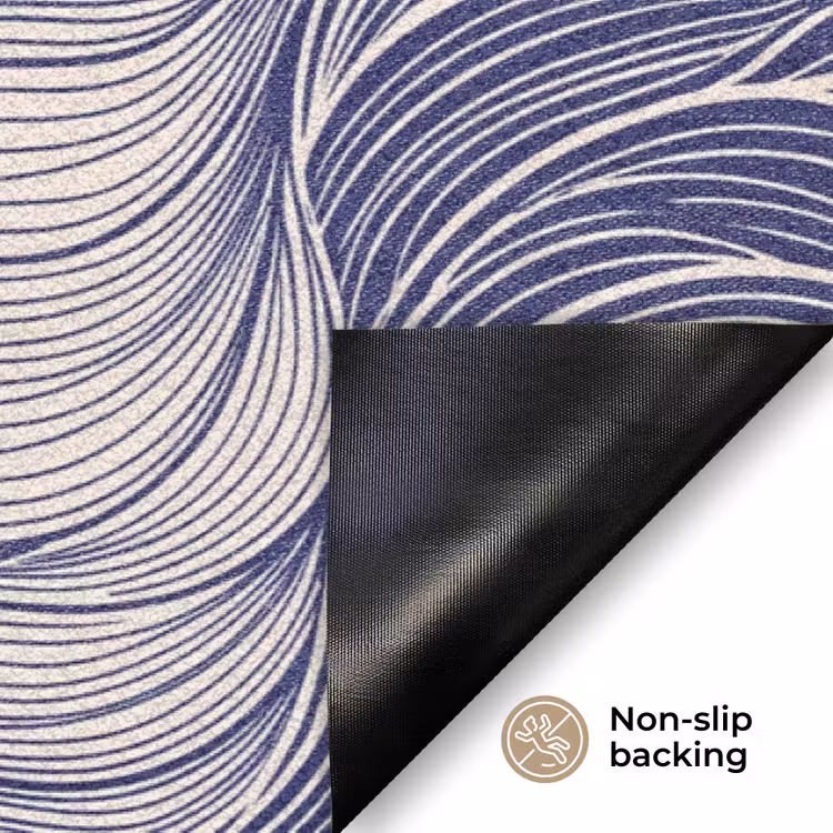 Vis - Oceaan - Lijntekening - Blauw - Dieren Deurmat klein -antislip_EN