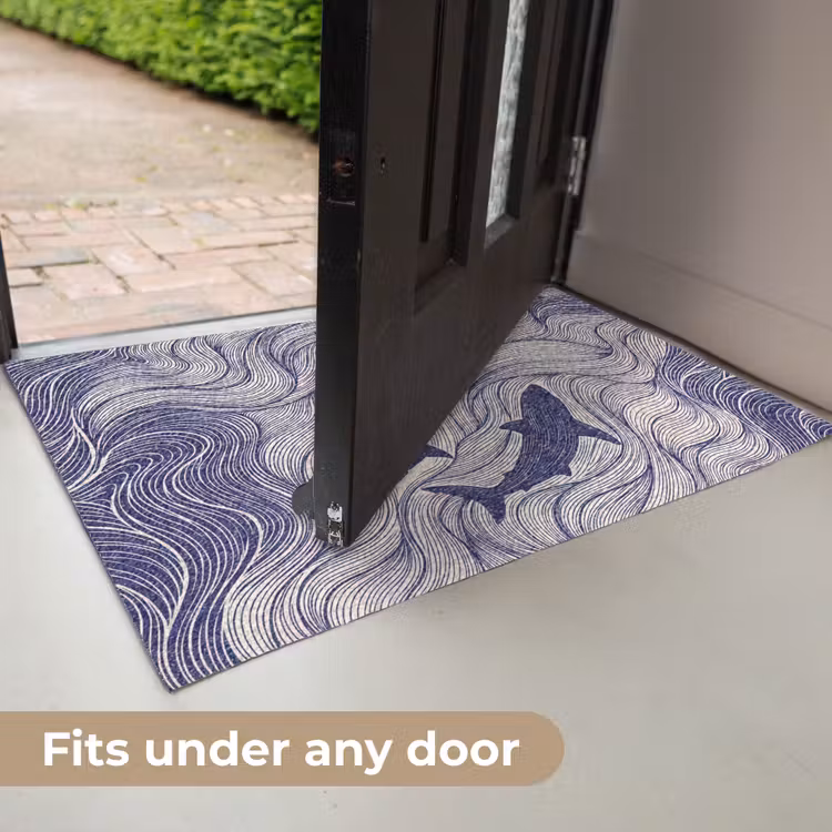Vis - Oceaan - Lijntekening - Blauw - Dieren Deurmat klein -USP_EN