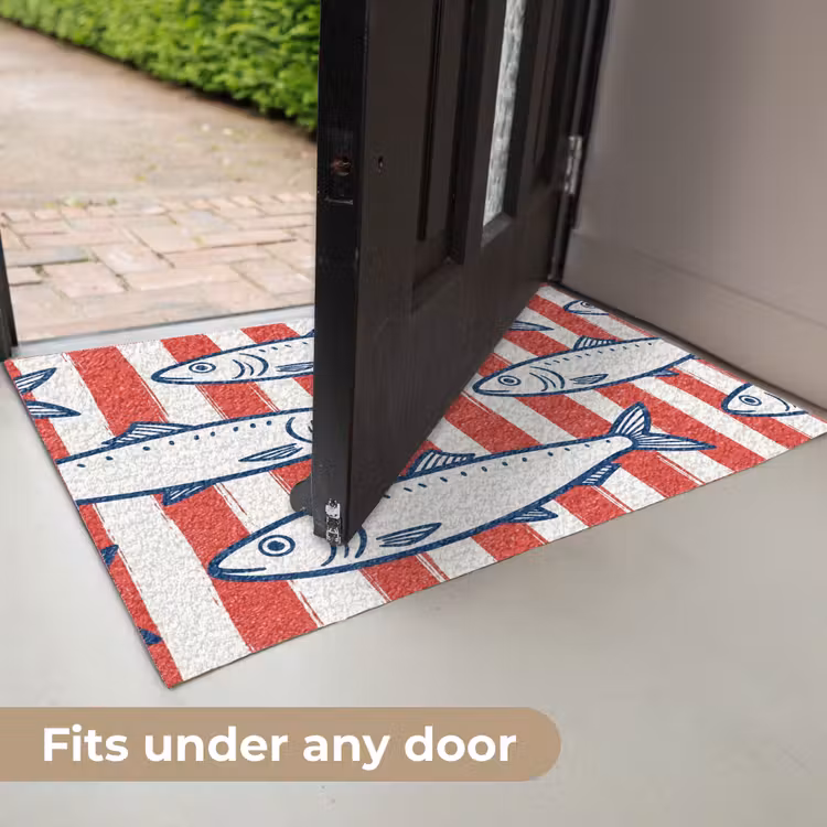 Vis - Patroon - Strepen - Illustratie - Rood Deurmat klein -USP_EN