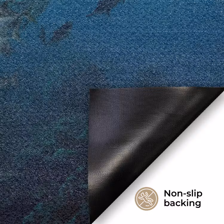 Vis - School - Oceaan - Natuur - Blauw Deurmat klein -antislip_EN