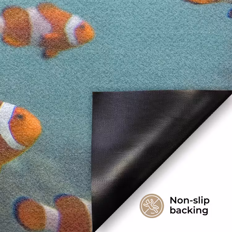 Vis - School - Onderwater - Dieren - Oranje Deurmat klein -antislip_EN