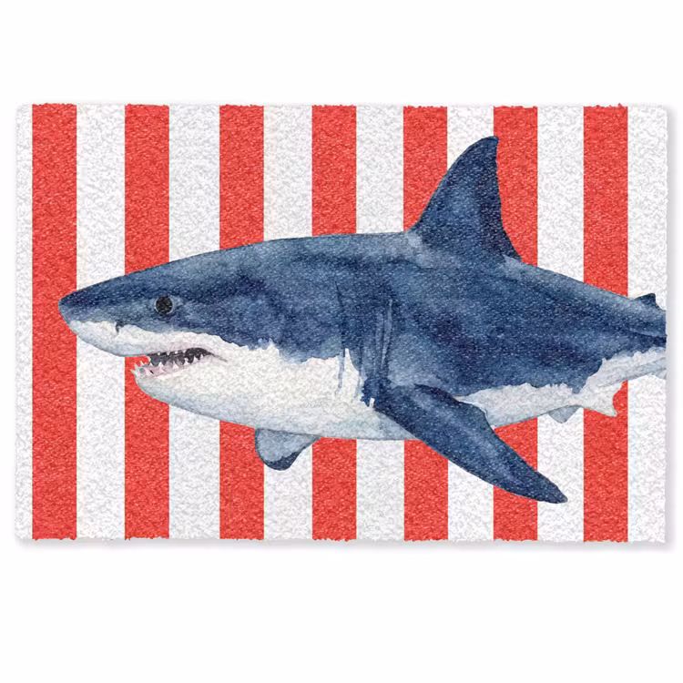 Vis - Haai - Zee - Illustratie - Blauw Deurmat klein -zkaufland3d