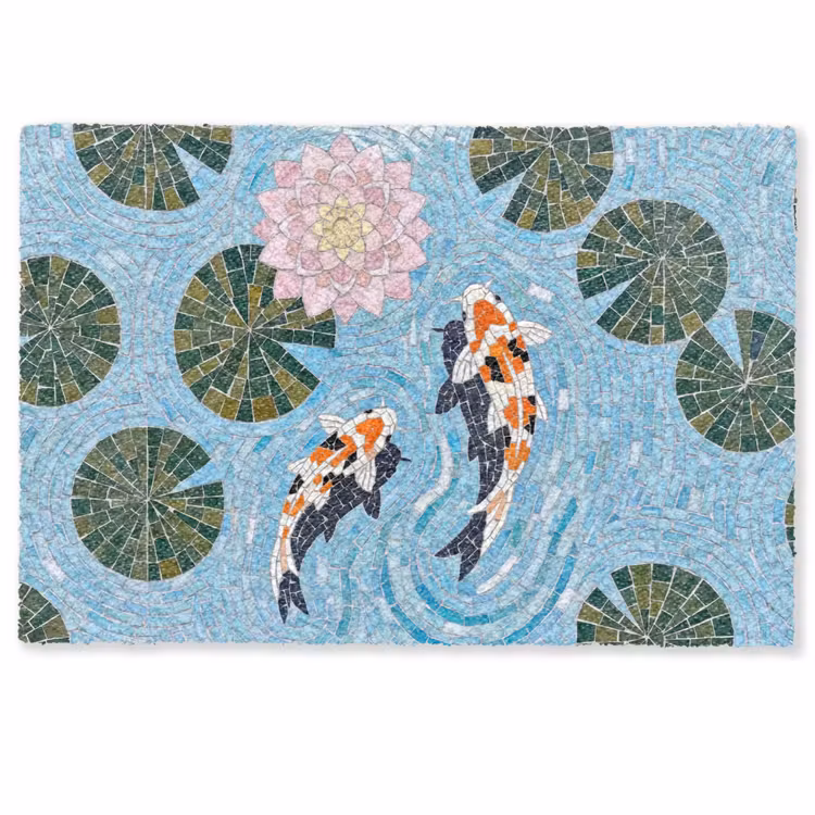 Vis - Water - Natuur - Mozaïek - Blauw Deurmat klein -zkaufland3d