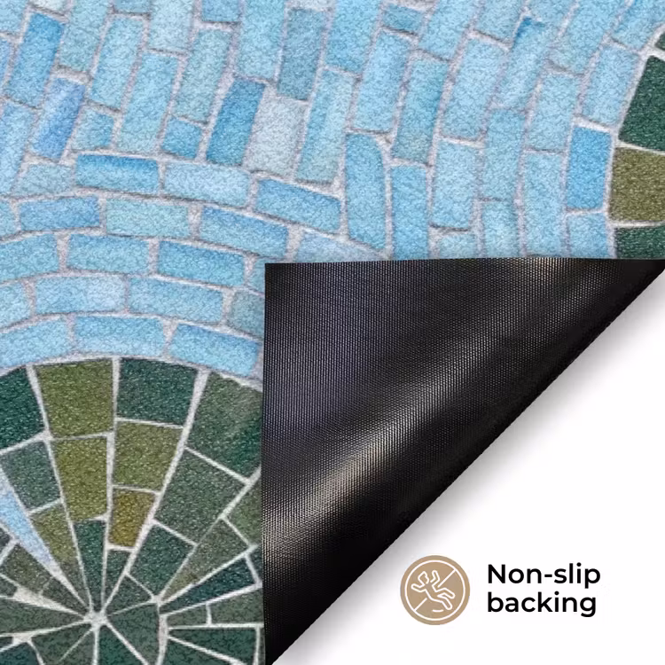 Vis - Water - Natuur - Mozaïek - Blauw Deurmat klein -antislip_EN