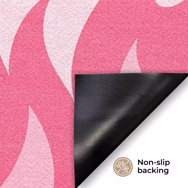 Vlammen - Patroon - Abstract - Modern - Roze Deurmat klein -antislip_EN