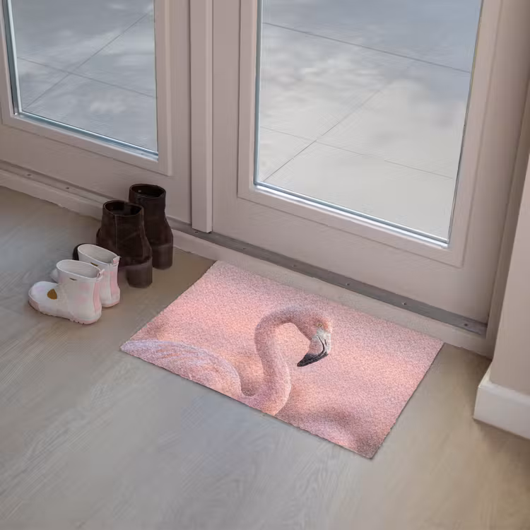 Flamingo - Portret - Roze Deurmat klein -sfeer3