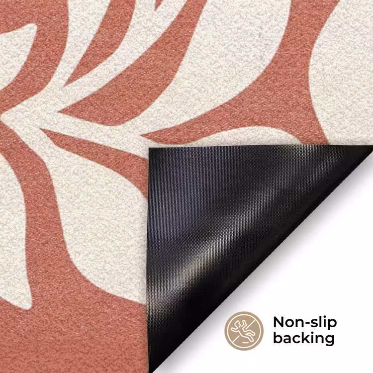 Bloemen - Abstract - Modern - Beige - Natuur Deurmat klein -antislip_EN