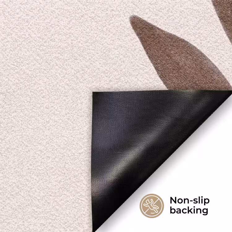 Bloemen - Abstract - Modern - Bruin - Decoratief Deurmat klein -antislip_EN