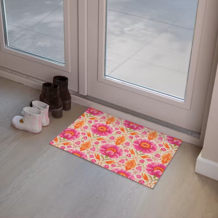 Bloemen - Barok - Roze - Oranje Deurmat klein 898 -sfeer3
