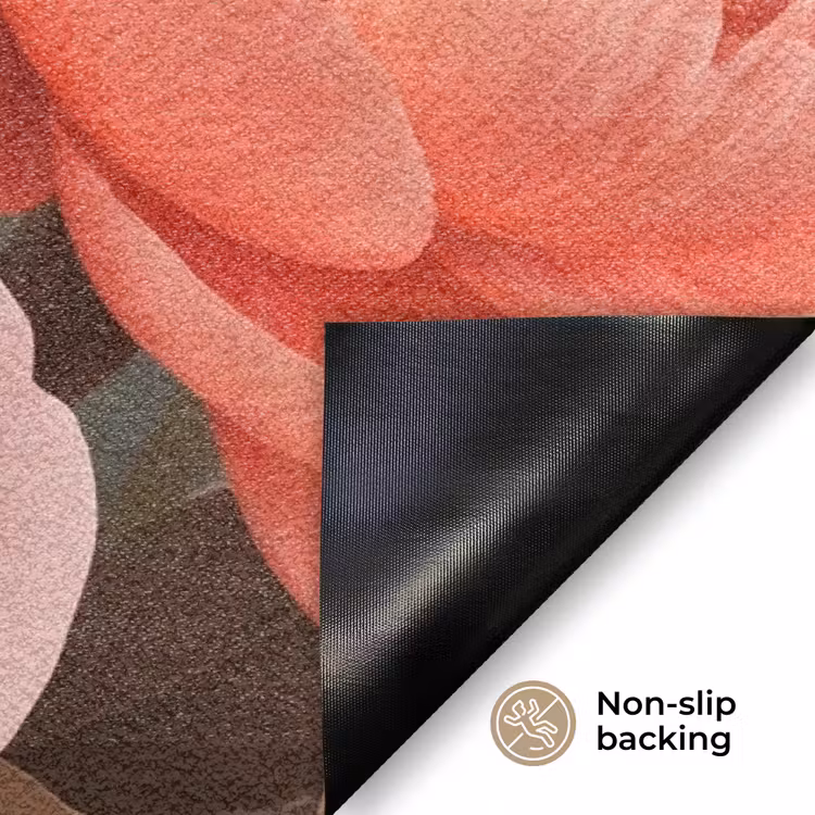 Bloemen - Bloesem - Zacht - Koraal - Decoratie Deurmat klein -antislip_EN