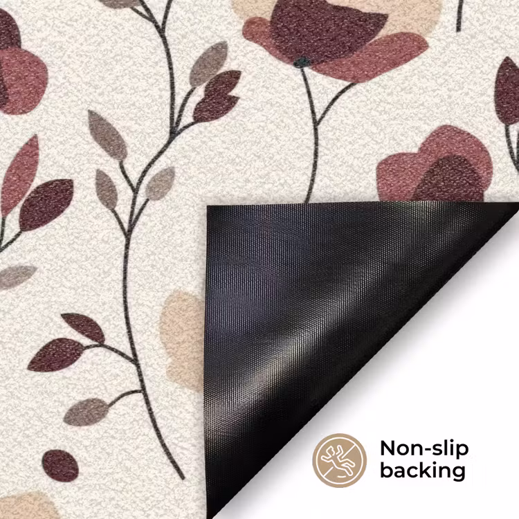 Bloemen - Botanisch - Bordeaux Deurmat klein 898 -antislip_EN
