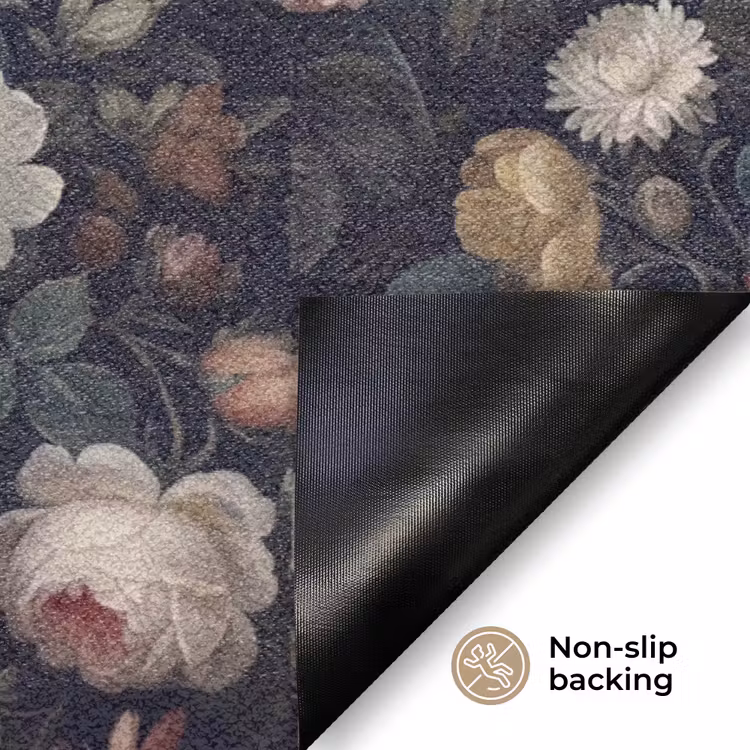 Bloemen - Boeket - Botanisch - Vintage - Donkere achtergrond Deurmat klein -antislip_EN
