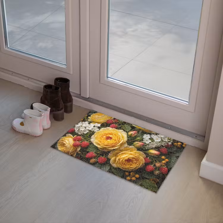 Bloemen - Boeket - Natuur - Klassiek - Geel Deurmat klein -sfeer3