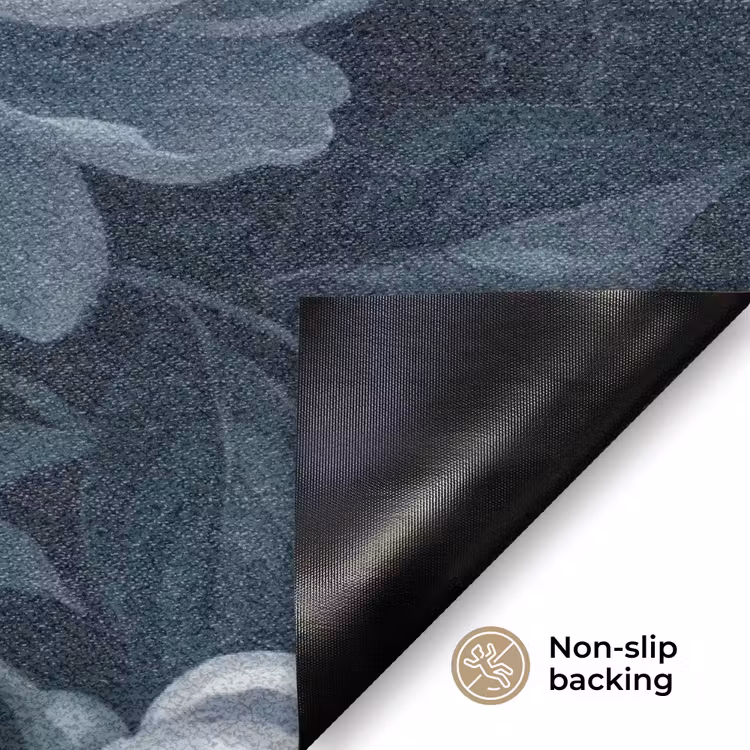 Bloemen - Boeket - Winter - Abstract - Blauw Deurmat klein -antislip_EN