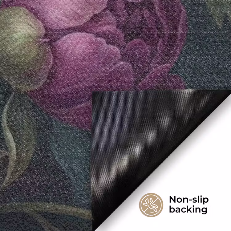 Bloemen - Vlinder - Natuur - Modern - Paars Deurmat klein -antislip_EN