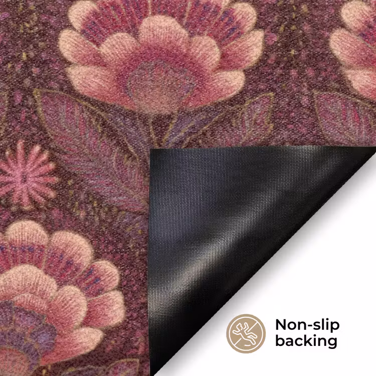 Bloemen - Waaier - Paars Deurmat klein 898 -antislip_EN
