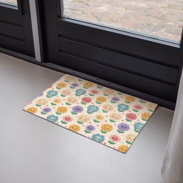 Bloemen - Hartjes - Kleurrijk Deurmat klein 898 -sfeer2