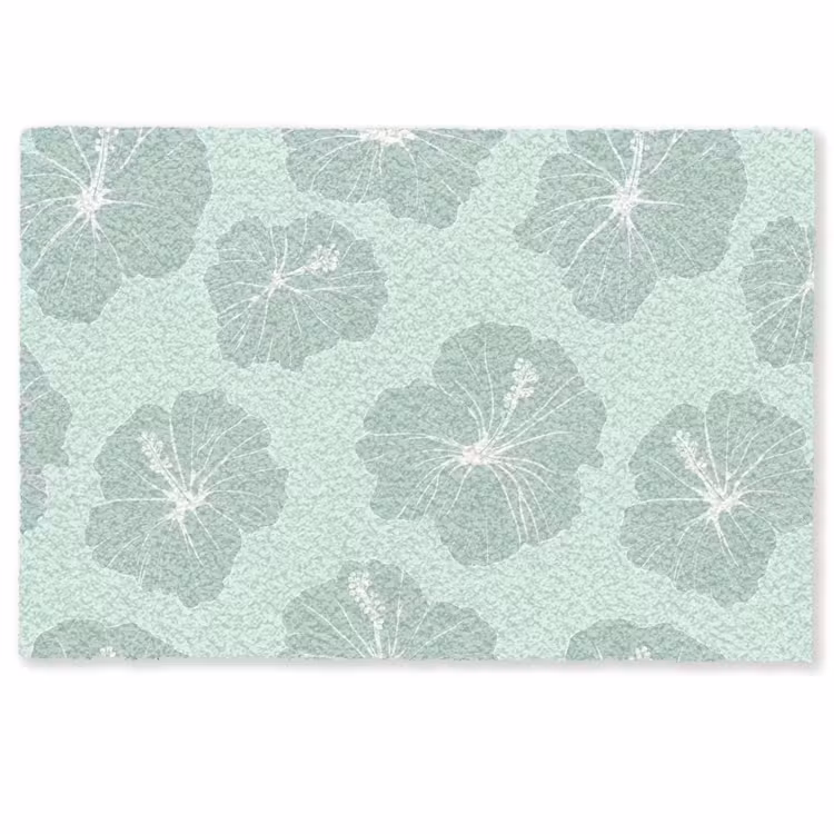 Bloemen - Hibiscus - Mint Deurmat klein 898 -zkaufland3d