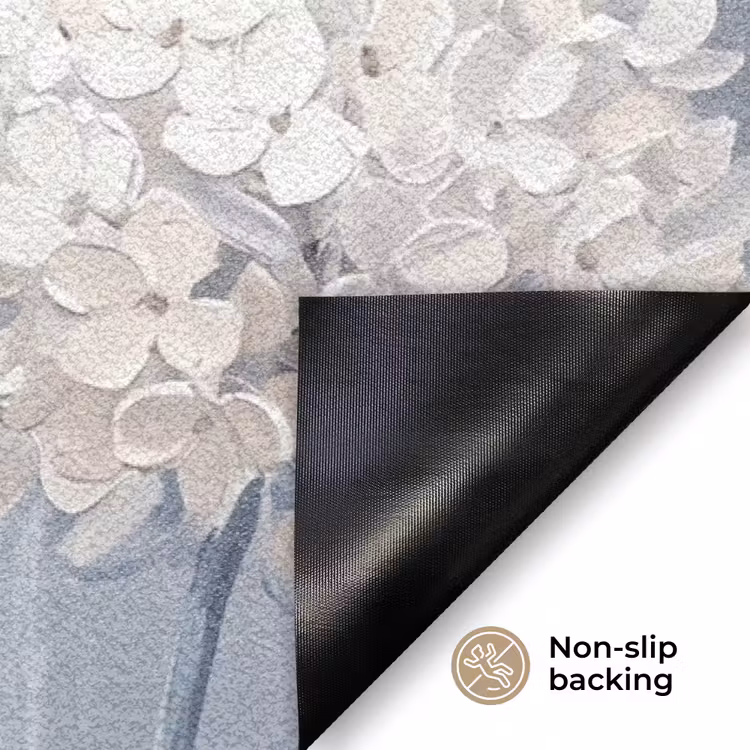 Bloemen - Illustratie - Blauw Deurmat klein -antislip_EN