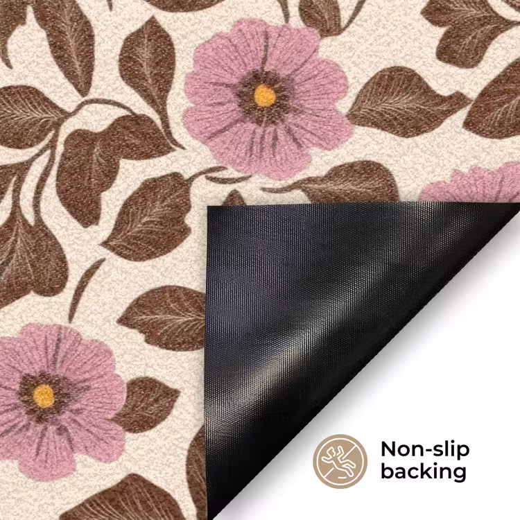 Bloemen - Bladeren - Kleurrijk Deurmat klein 898 -antislip_EN