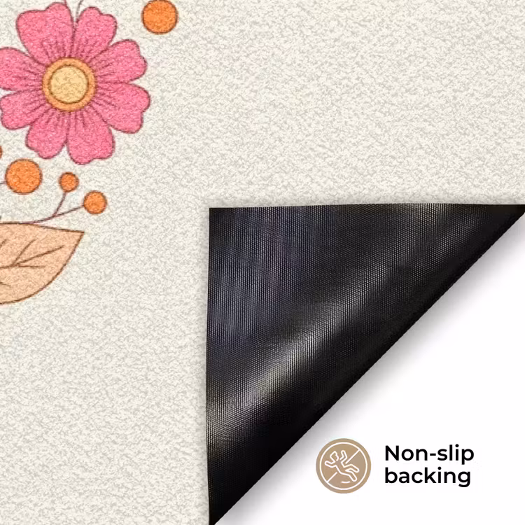 Bloemen - Mandala - Patroon - Kleurrijk Deurmat klein -antislip_EN