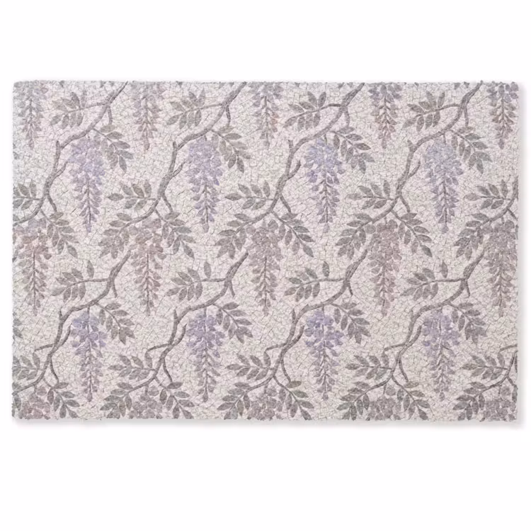 Bloemen - Mozaïek - Natuur - Patroon - Paars Deurmat klein -zkaufland3d