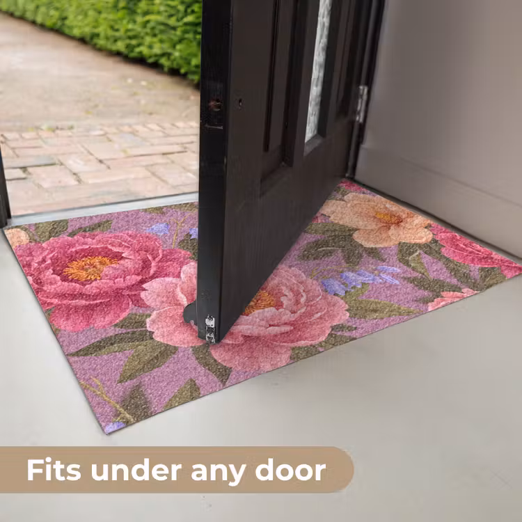 Bloemen - Patroon - Illustratie - Roze Deurmat klein -USP_EN