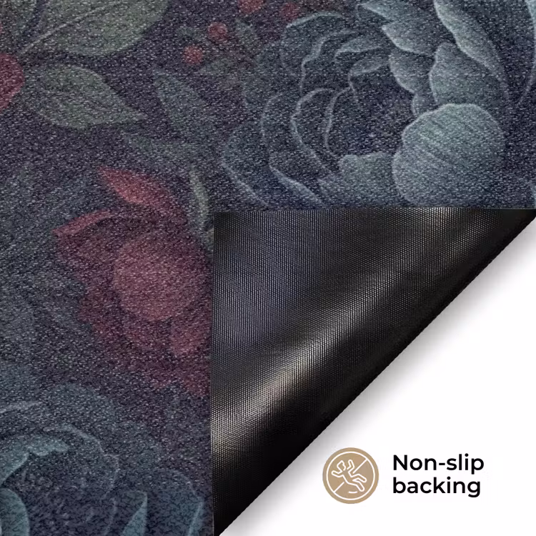 Bloemen - Patroon - Natuur - Klassiek - Donker Deurmat klein -antislip_EN