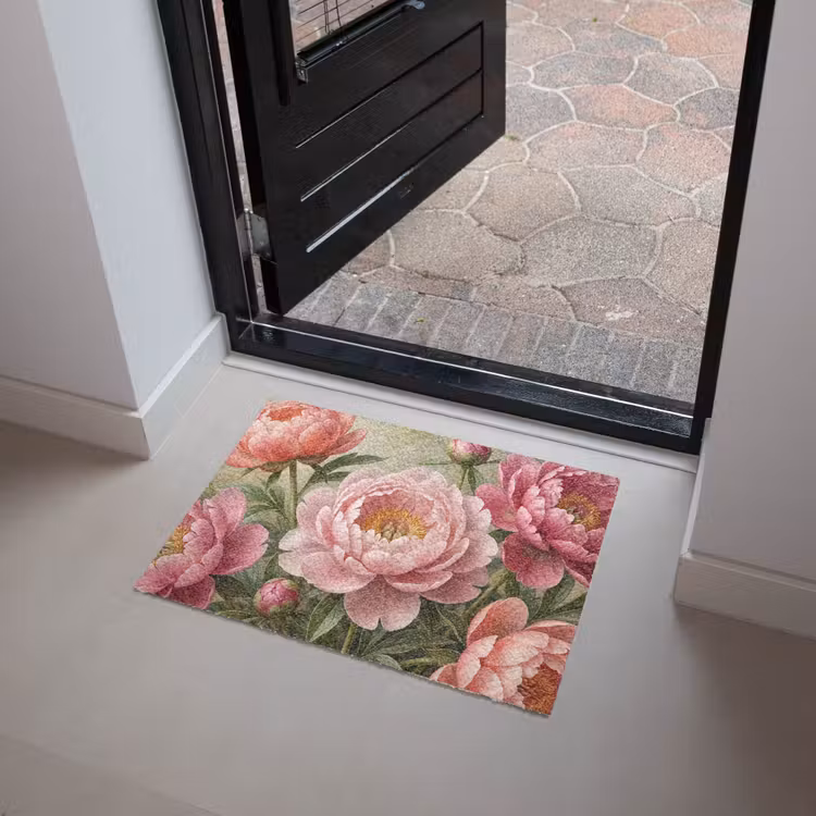 Bloemen - Roze - Klassiek - Gedetailleerd - Natuur Deurmat klein -sfeer5
