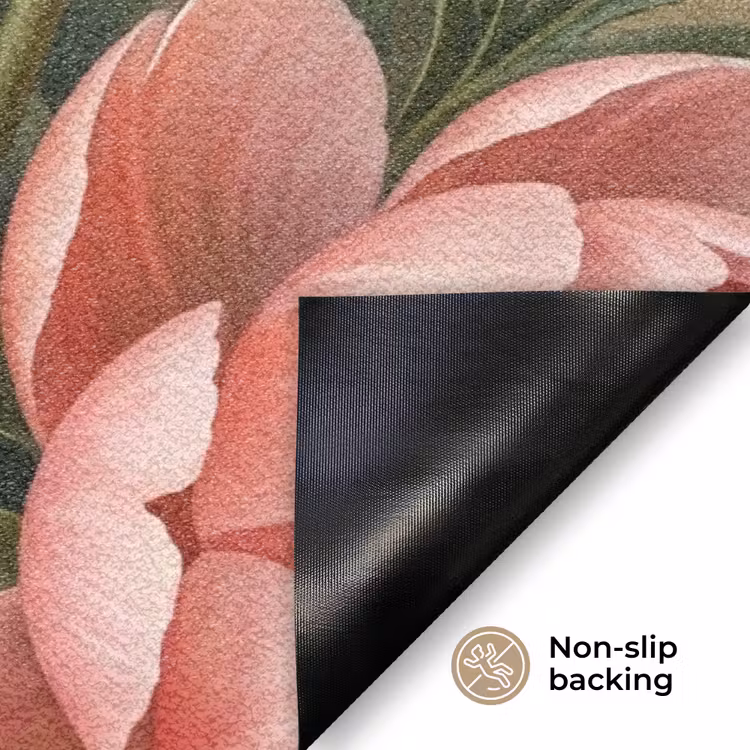 Bloemen - Roze - Klassiek - Gedetailleerd - Natuur Deurmat klein -antislip_EN