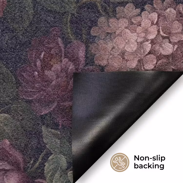 Bloemen - Rood - Klassiek - Donker - Patroon Deurmat klein -antislip_EN