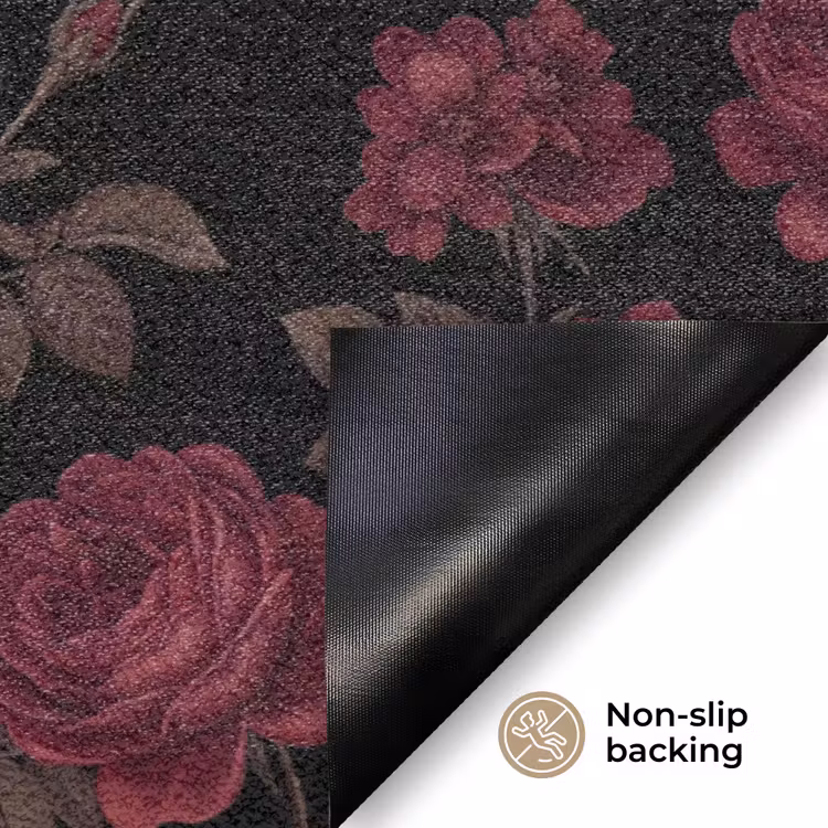 Bloemen - Roos - Patroon - Klassiek - Rood Deurmat klein -antislip_EN