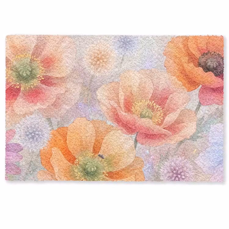 Bloemen - Aquarel - Natuur - Modern - Kleurrijk Deurmat klein -zkaufland3d