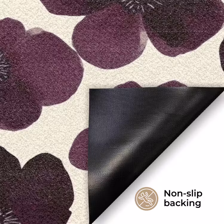 Bloemen - Aquarel - Paars Deurmat klein 898 -antislip_EN
