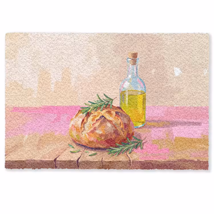 Eten - Brood - Olijfolie - Abstract - Keuken Deurmat klein -zkaufland3d