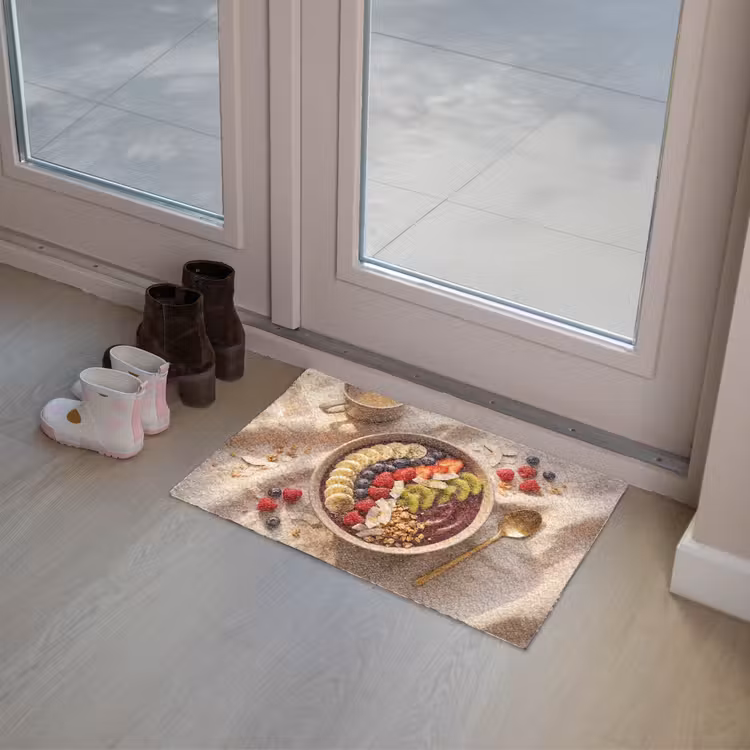 Eten - Ontbijtkom - Fruit - Gezond - Kleurrijk Deurmat klein -sfeer3