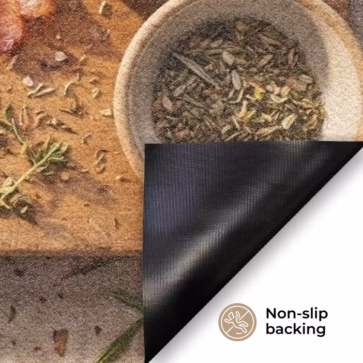 Eten - Ontbijt - Hout - Rustiek - Geel Deurmat klein -antislip_EN