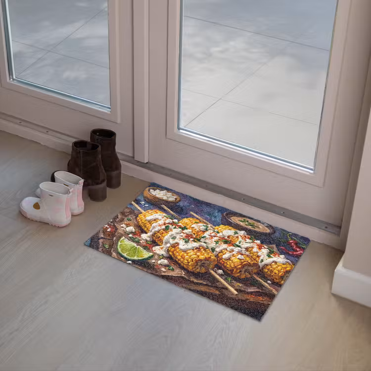 Eten - Maïs - Saus - Geschilderd - Geel Deurmat klein -sfeer3