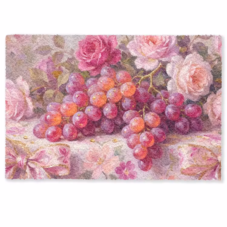 Eten - Bloemen - Stilleven - Roze - Goud Deurmat klein -zkaufland3d