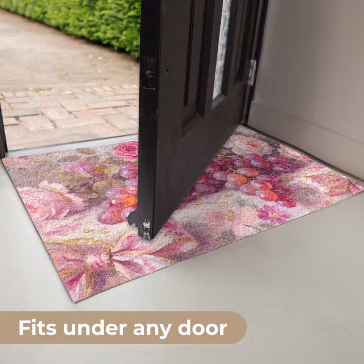 Eten - Bloemen - Stilleven - Roze - Goud Deurmat klein -USP_EN