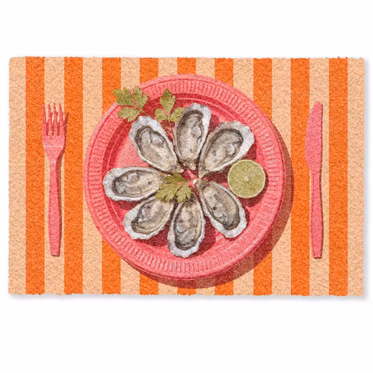 Eten - Oester - Zeevruchten - Oranje - Modern Deurmat klein -zkaufland3d